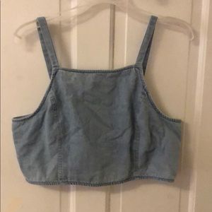 Light Denim adjustable straps crop top